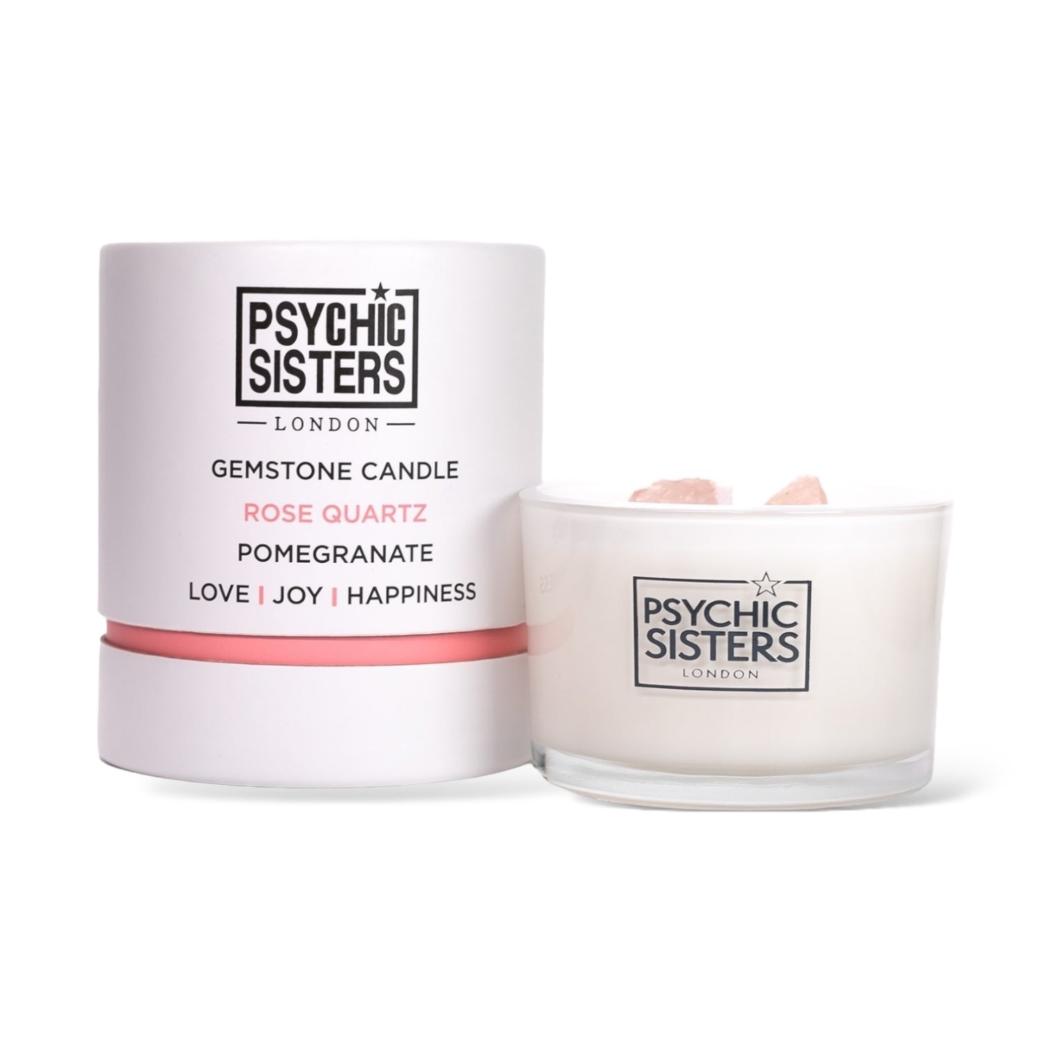 Psychic Sisters Rose Quartz Candle